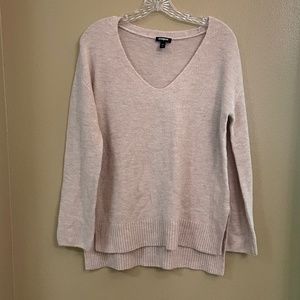 Express - Pink Blush V-Neck Sweater